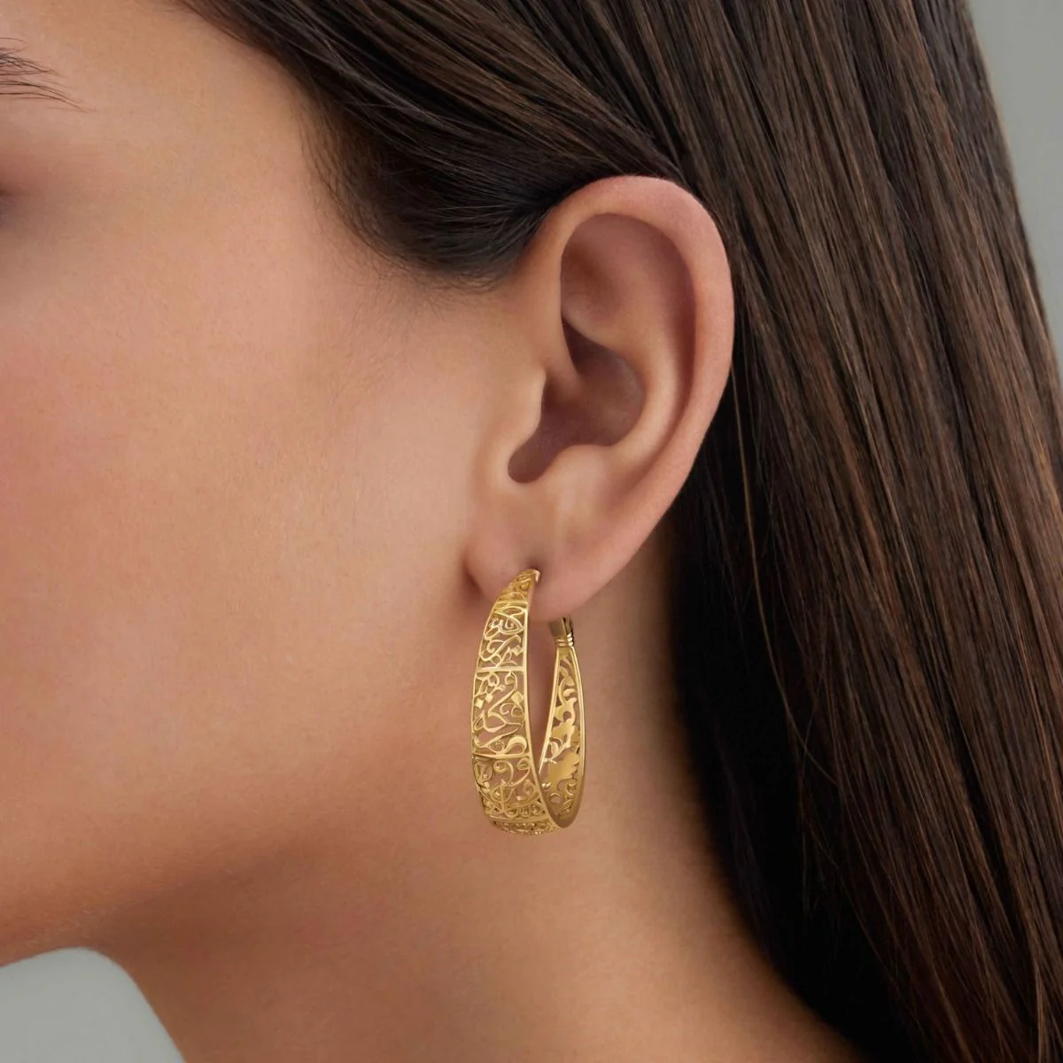 Floral Hoop Earrings - Image 2