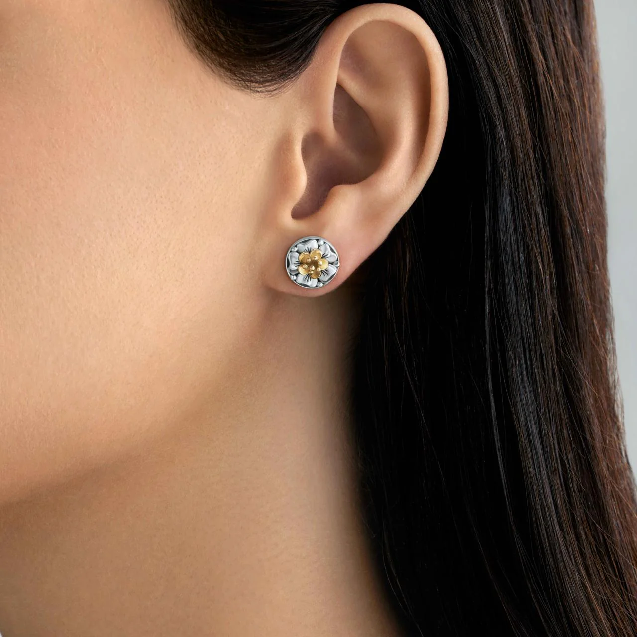 Floral Stud Earrings - Image 2