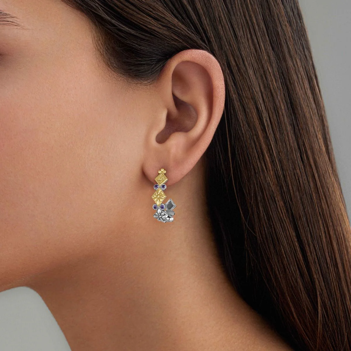 Floral Tribal Earrings - Image 3