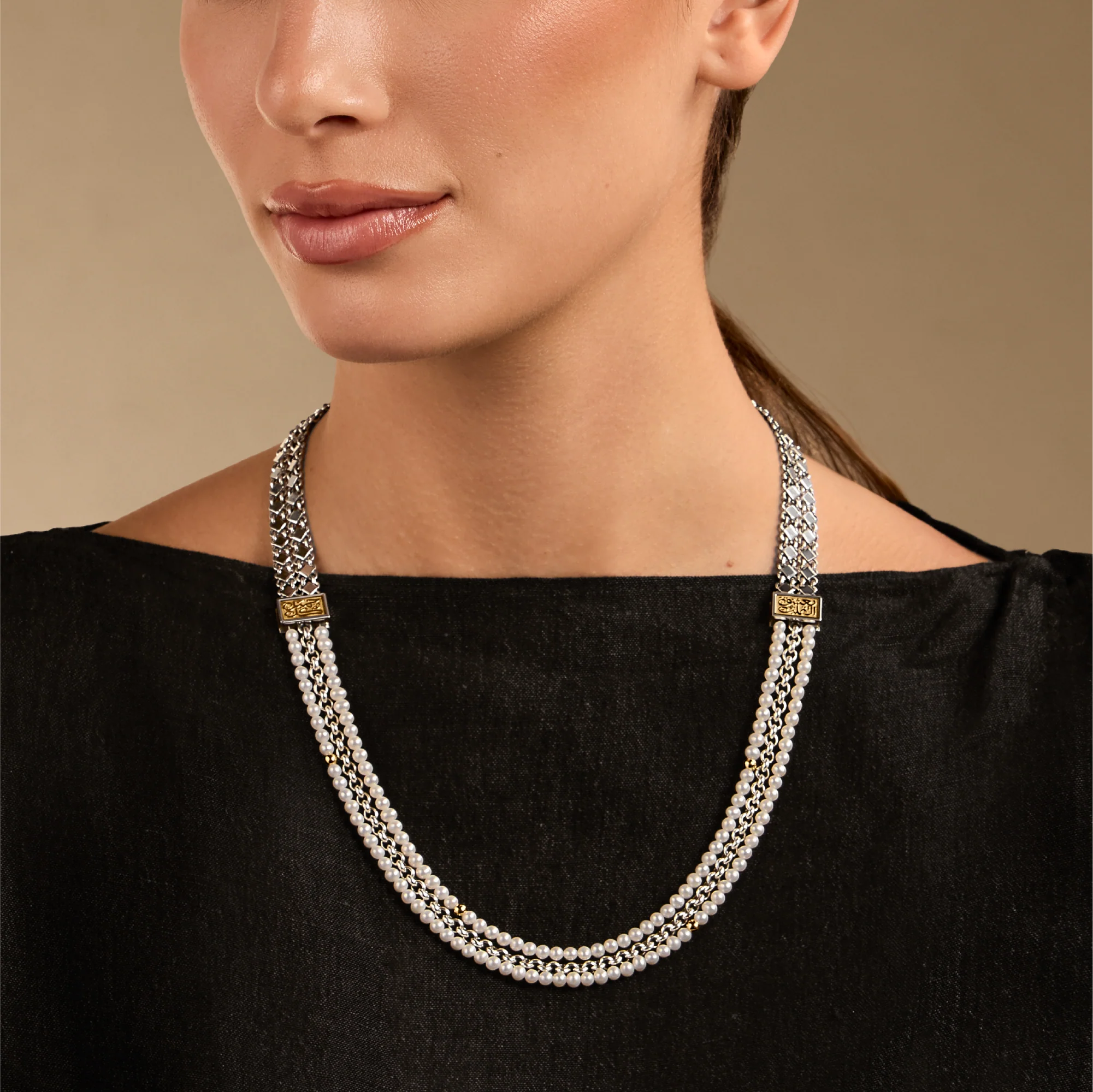 Layered Pearl Necklace - Image 2