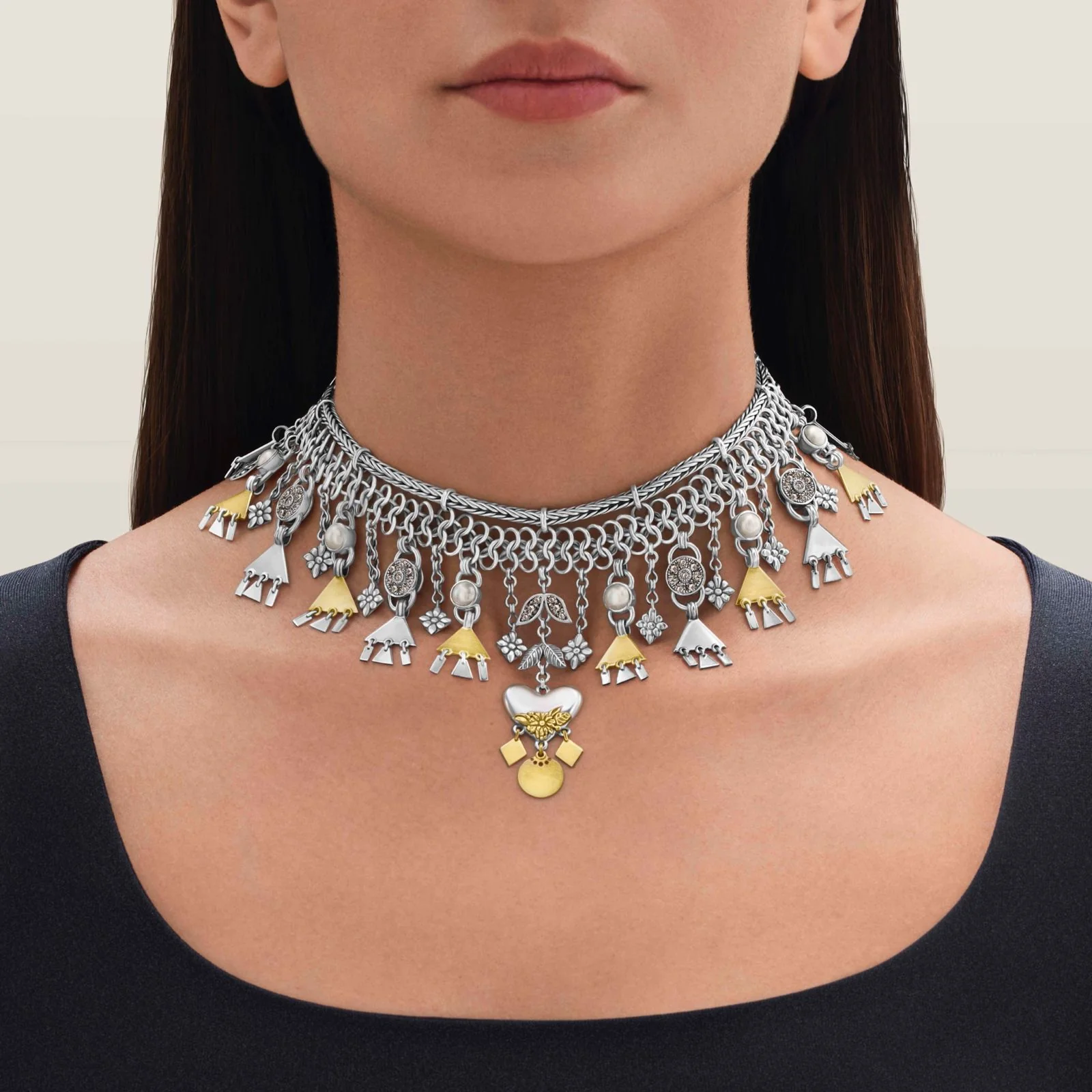 Roman Chain Heart Choker - Image 3